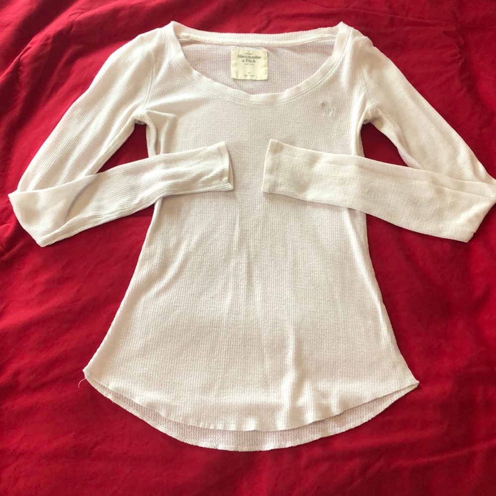 White A&F long sleeve sheer under shirt